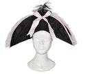 chapeau pirate pour femme avec plume et ruban rose