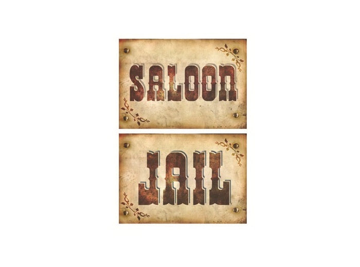 panneau saloon / jail 29x41cm