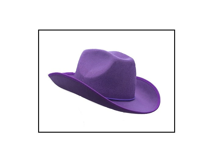 chapeau cowboy velours violet adulte