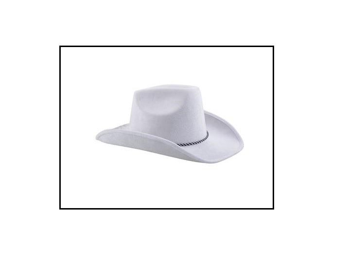 chapeau cowboy velours blanc adulte