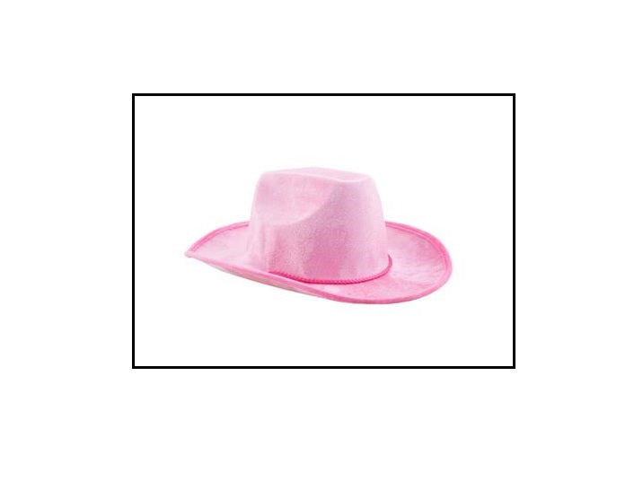 chapeau cowboy velours rose adulte
