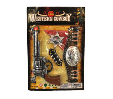 set cowboy revolver ceinture étoile et bandana