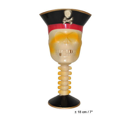 verre sur pied pirate avec chapeau 18cm