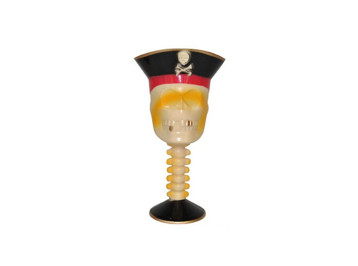 verre sur pied pirate avec chapeau 18cm