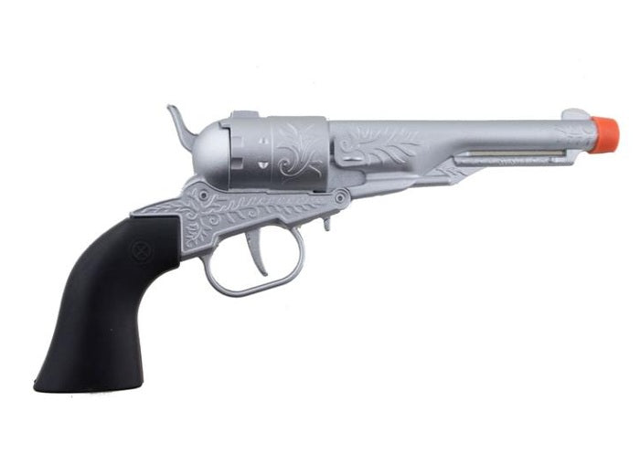 revolver métal 8 coups argent 25cm