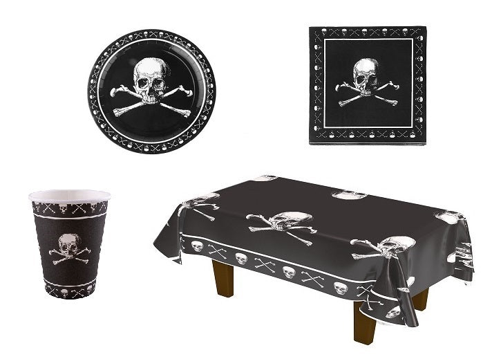 pirate noir nappe en plastique 270x136cm