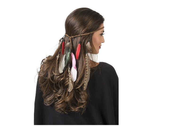 bandeau avec plumes et perles luxe i 30cm