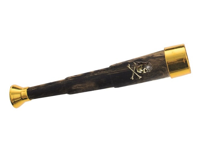 longue vue de pirate noir or avec motif 21.5cm