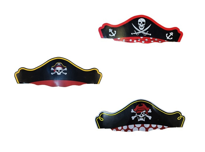 lot de 6 chapeaux de pirate en carton enfant