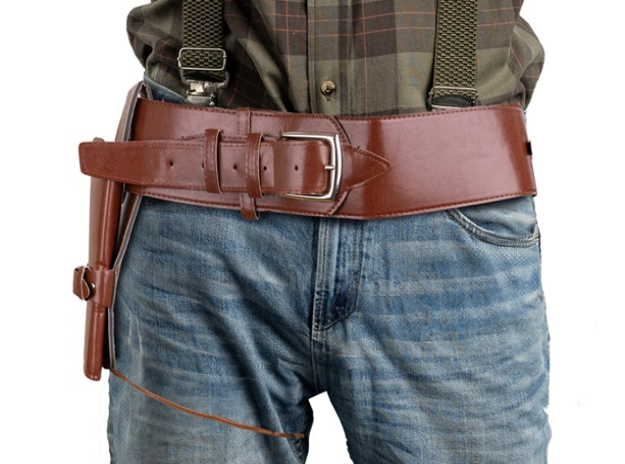 ceinture avec un holster simili cuir brun adulte