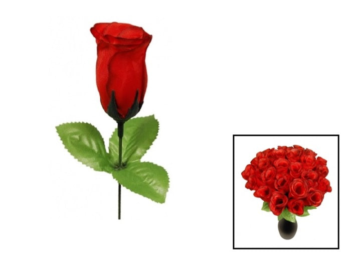 fleur artificielle bouton de rose rouge 28cm