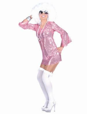 robe disco à sequins rose taille s/m