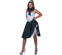 jupe et foulard noir et pois blanc adulte