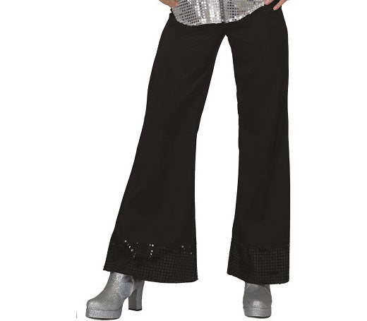 pantalon pattes d''éléphant noir avec sequins femme taille xl