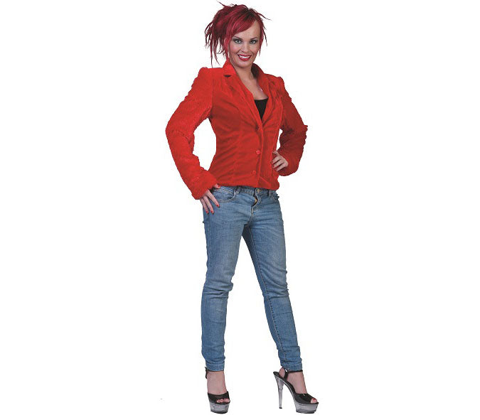 veste imitation fourrure rouge femme taille s/m