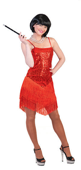 robe charleston à paillettes rouge t40/42