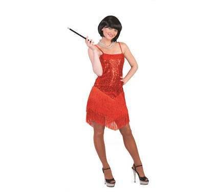 robe charleston à sequins rouge t32/34