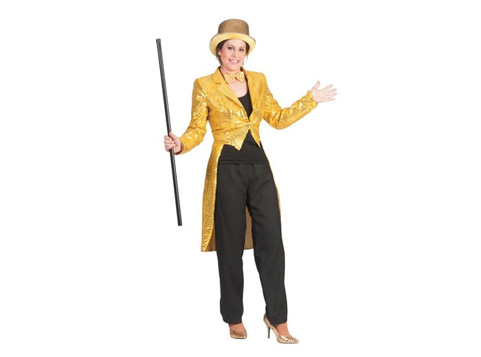 veste queue de pie à sequins or femme taille l