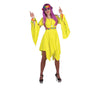 déguisement hippie jaune flashy femme taille l