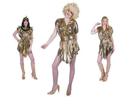 robe tunique disco cléopatre déesse or femme taille s/m
