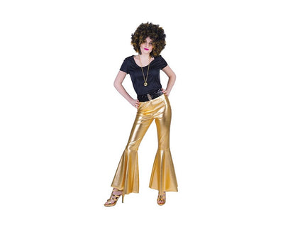 pantalon pattes d''éléphant or femme taille l