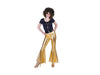 pantalon pattes d''éléphant or femme taille l