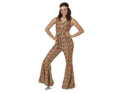 déguisement hippie fleurs multicolore femme taille s/m