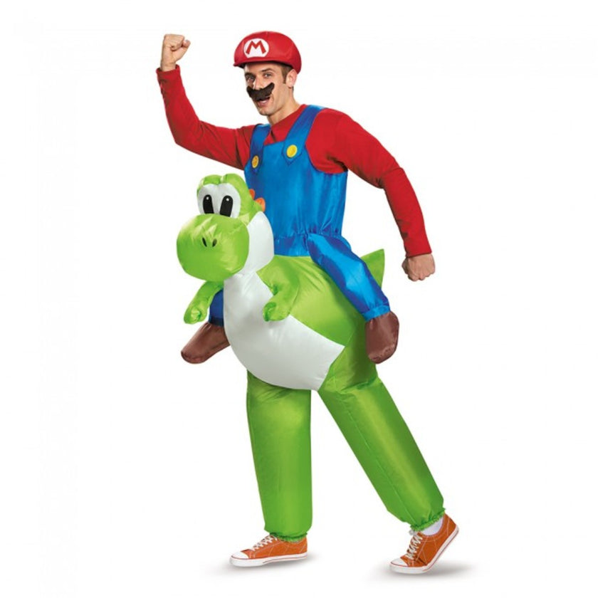 Déguisement gonflable Mario Bros sur Yoshi adulte