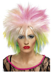 Perruque années 80 multicoloree femme