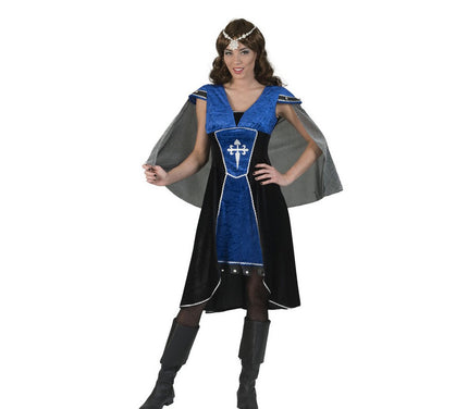 déguisement guerrière médiévale bleu taille s/m