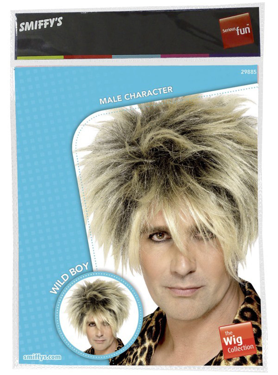 Perruque 80's blonde homme