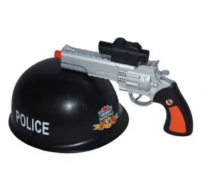 casque de police avec pistolet