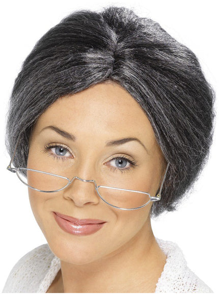Perruque grand-mère avec chignon