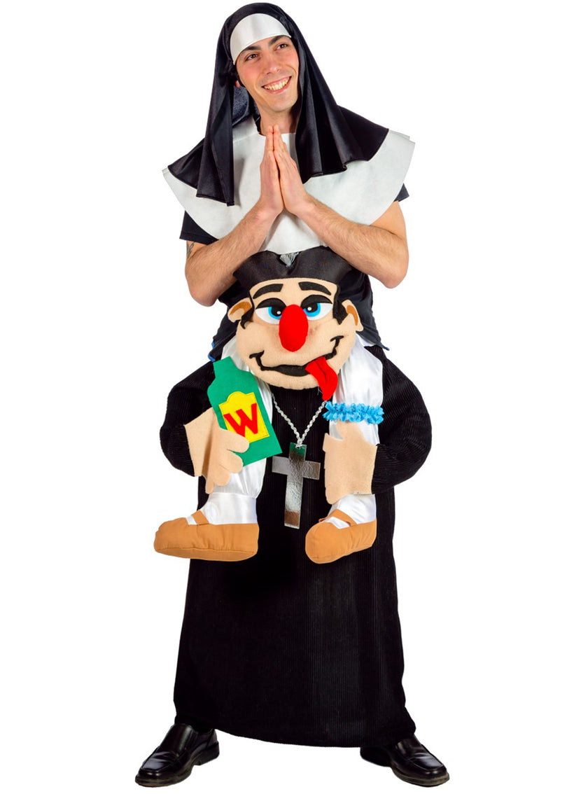 Déguisement nonne avec curé dépravé porte-moi adulte