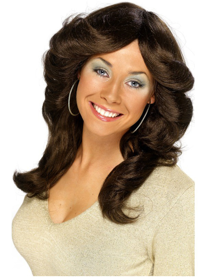 Perruque marron de film des années 70