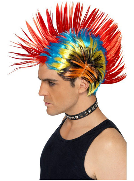 Perruque punk multicolore