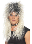 Perruque années 80 bouclée homme