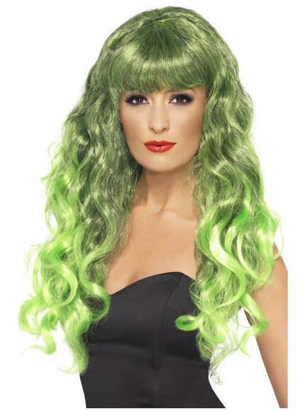 Perruque de sirène verte et noire