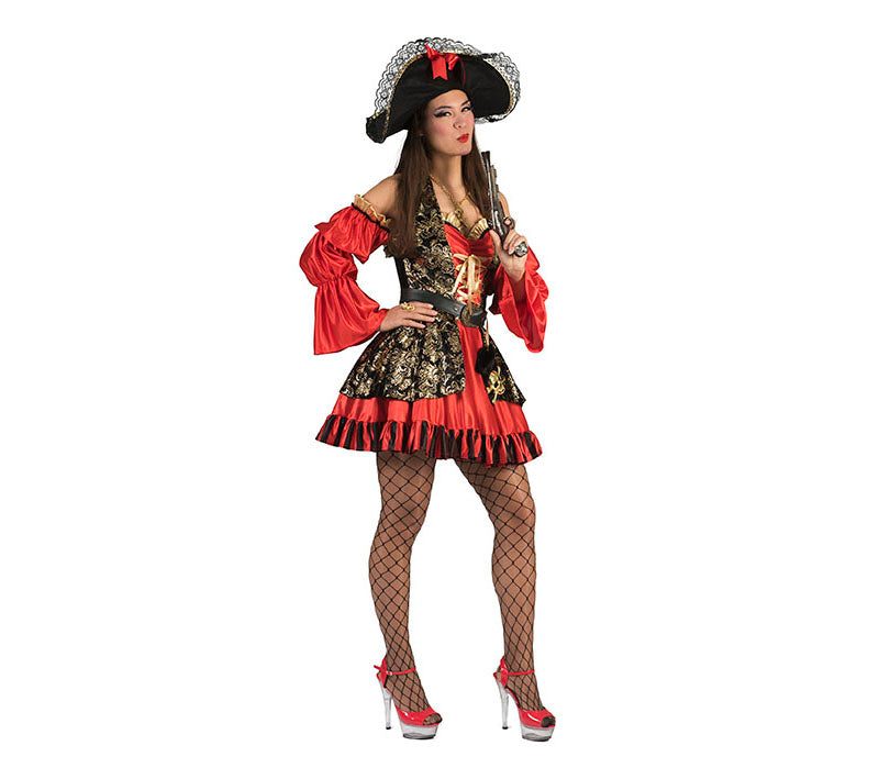 déguisement pirate femme rouge taille s/m