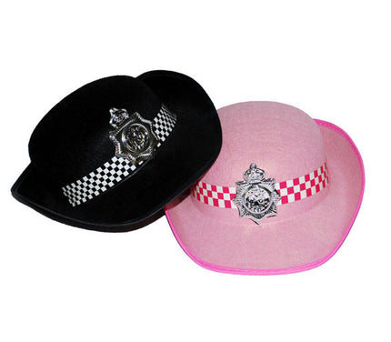 chapeau de police femme en feutrine noir