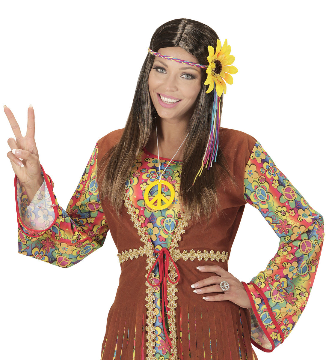 Perruque hippie tournesol femme