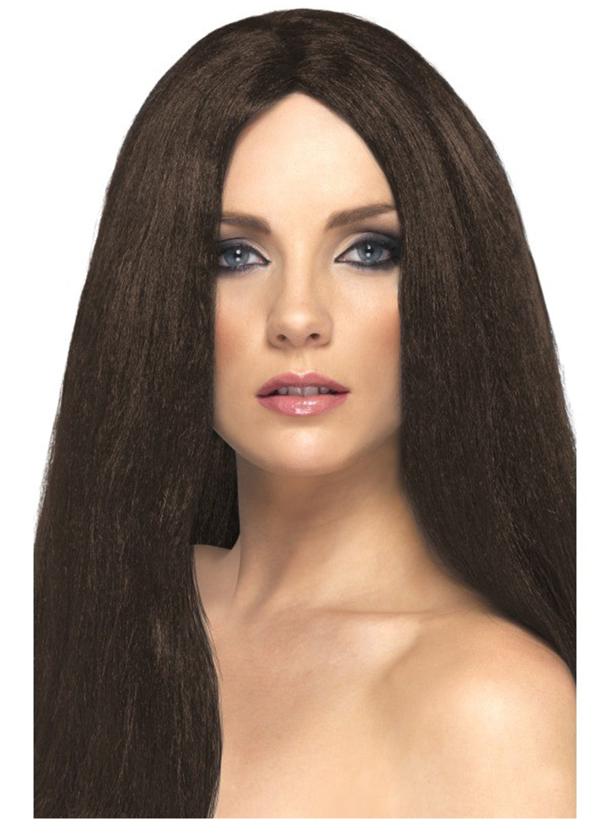 Perruque marron élégante