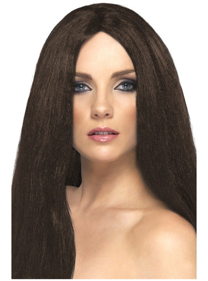 Perruque marron élégante