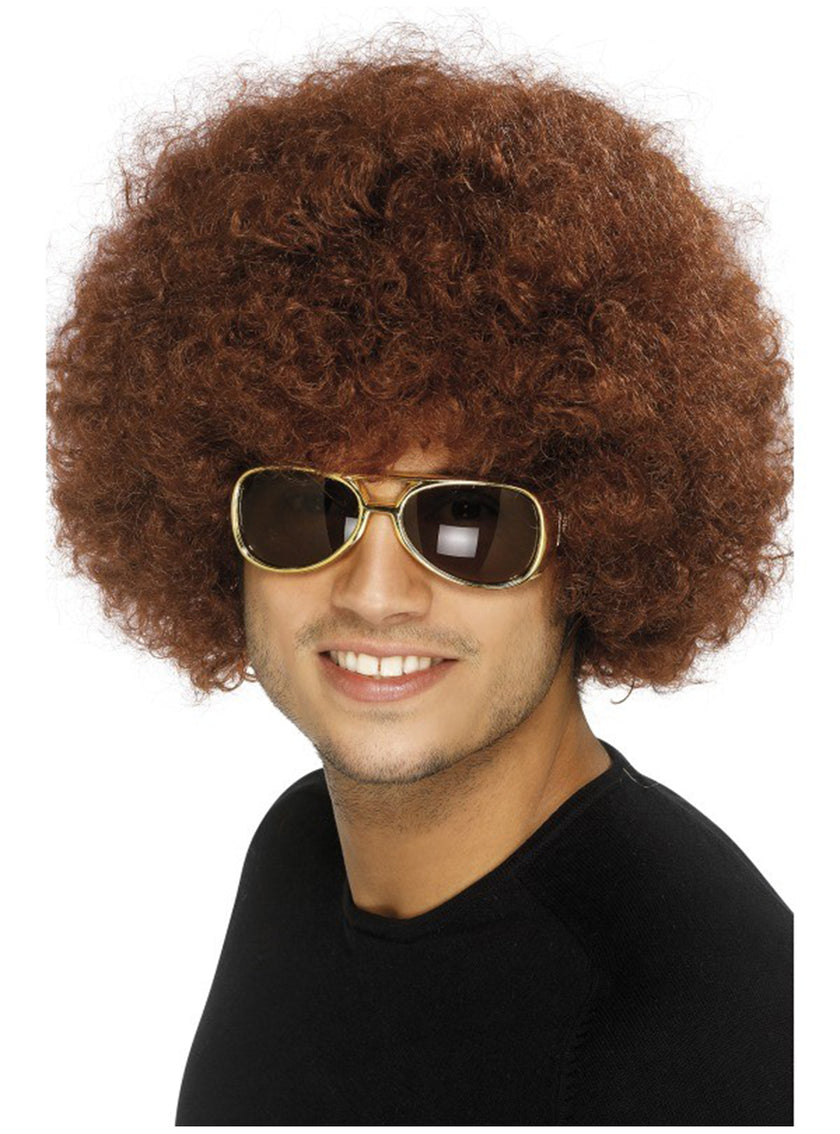 Perruque marron afro funky