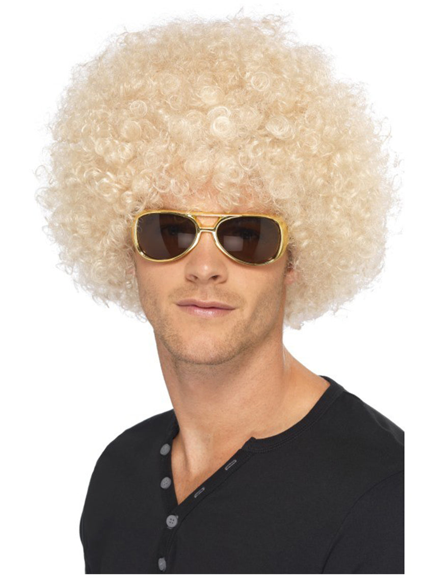Perruque blonde afro funky