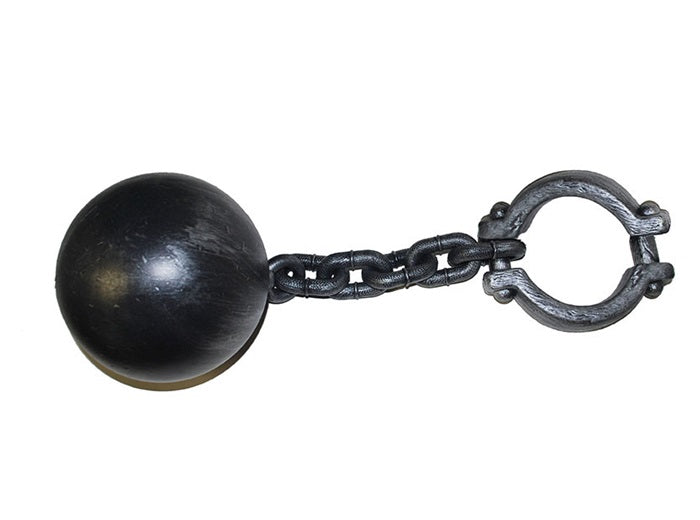 boulet cabossé de prisonnier avec chaine 55cm