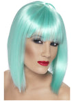 Perruque turquoise fluo à frange