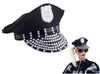 casquette de police noire avec strass adulte