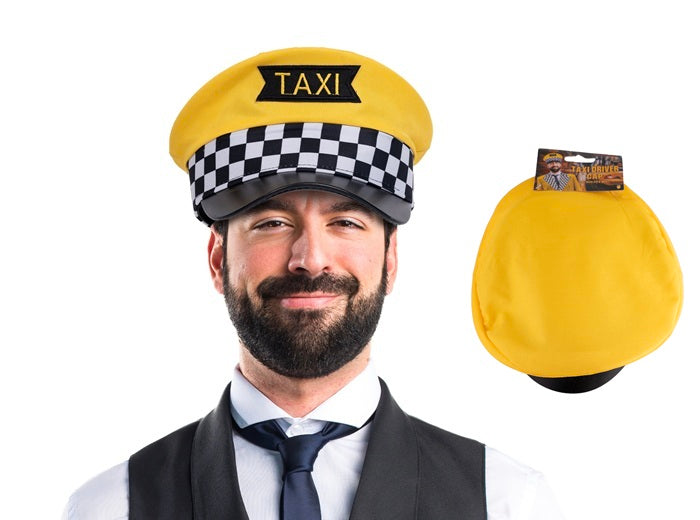 casquette chauffeur de taxi jaune adulte