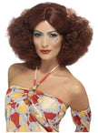 Perruque afro des années 70 châtain rouge